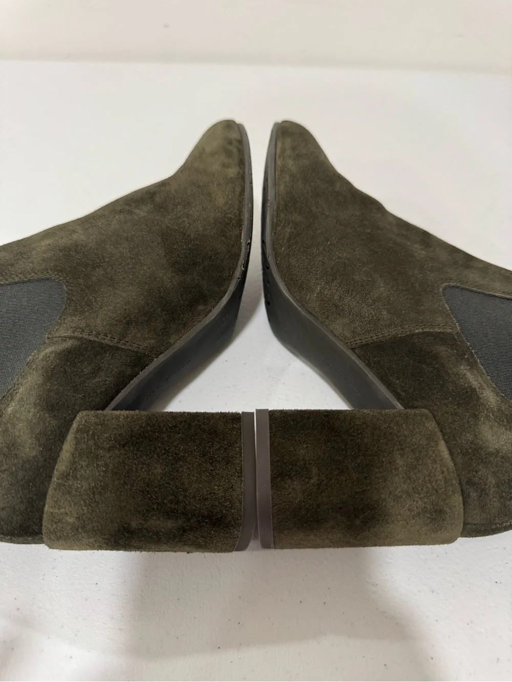 Pedro García Nenet Chelsea Dark Green Suede Block Heel Booties Women's 36.5